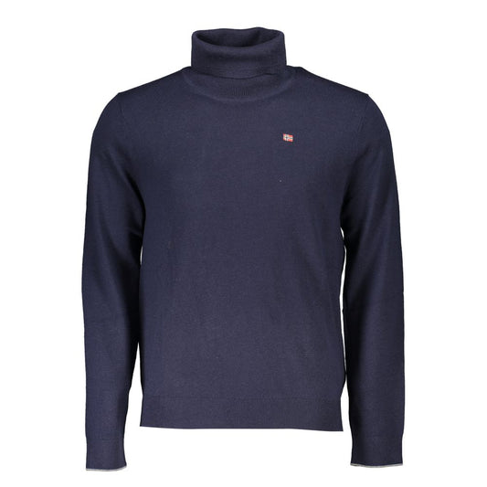 Blauer Stoff Männer Pullover