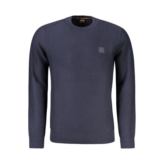 Blauer Baumwollpullover